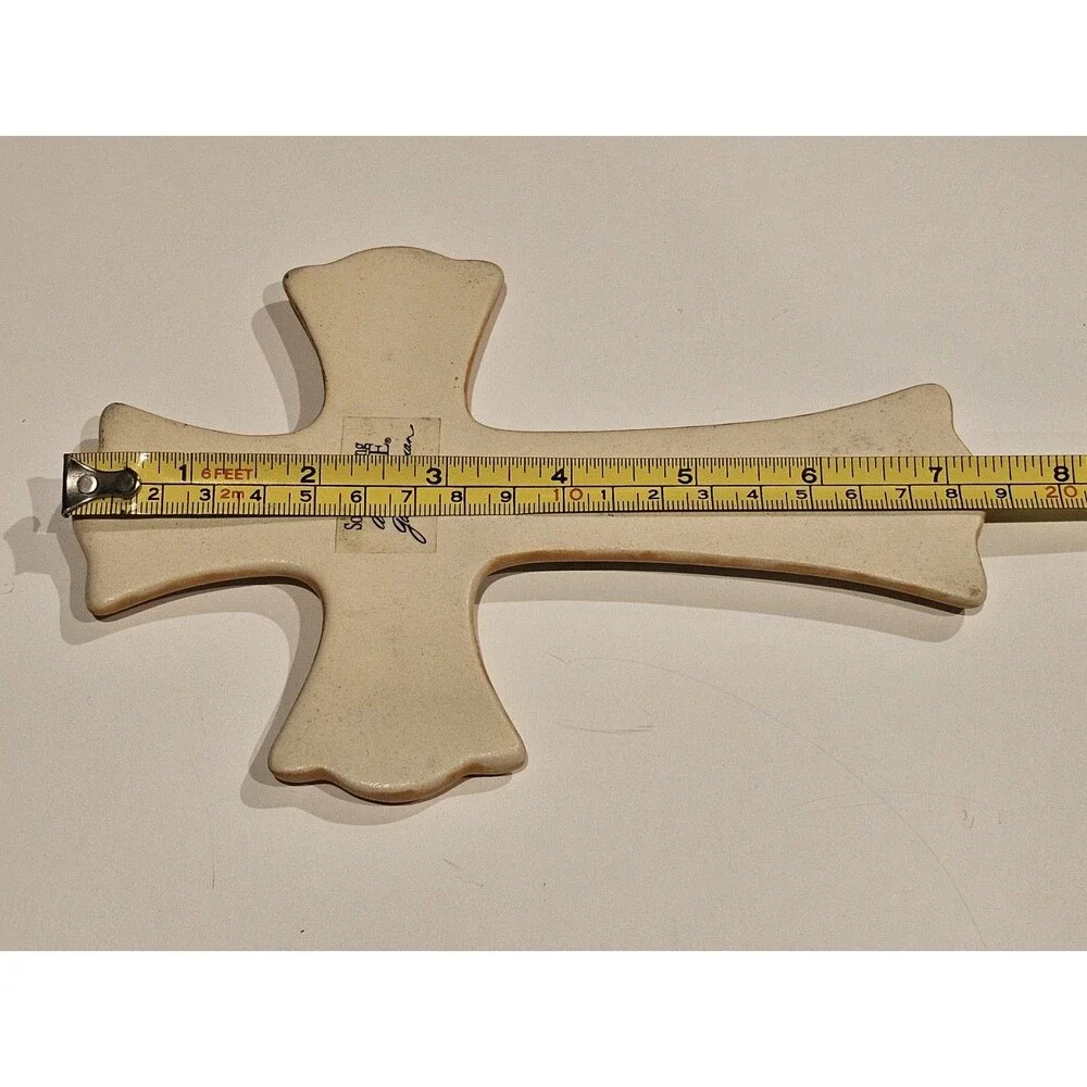 Southern Living At Home Gail Pittman Siena Ceramic Wall Cross Hand Painted 7.25